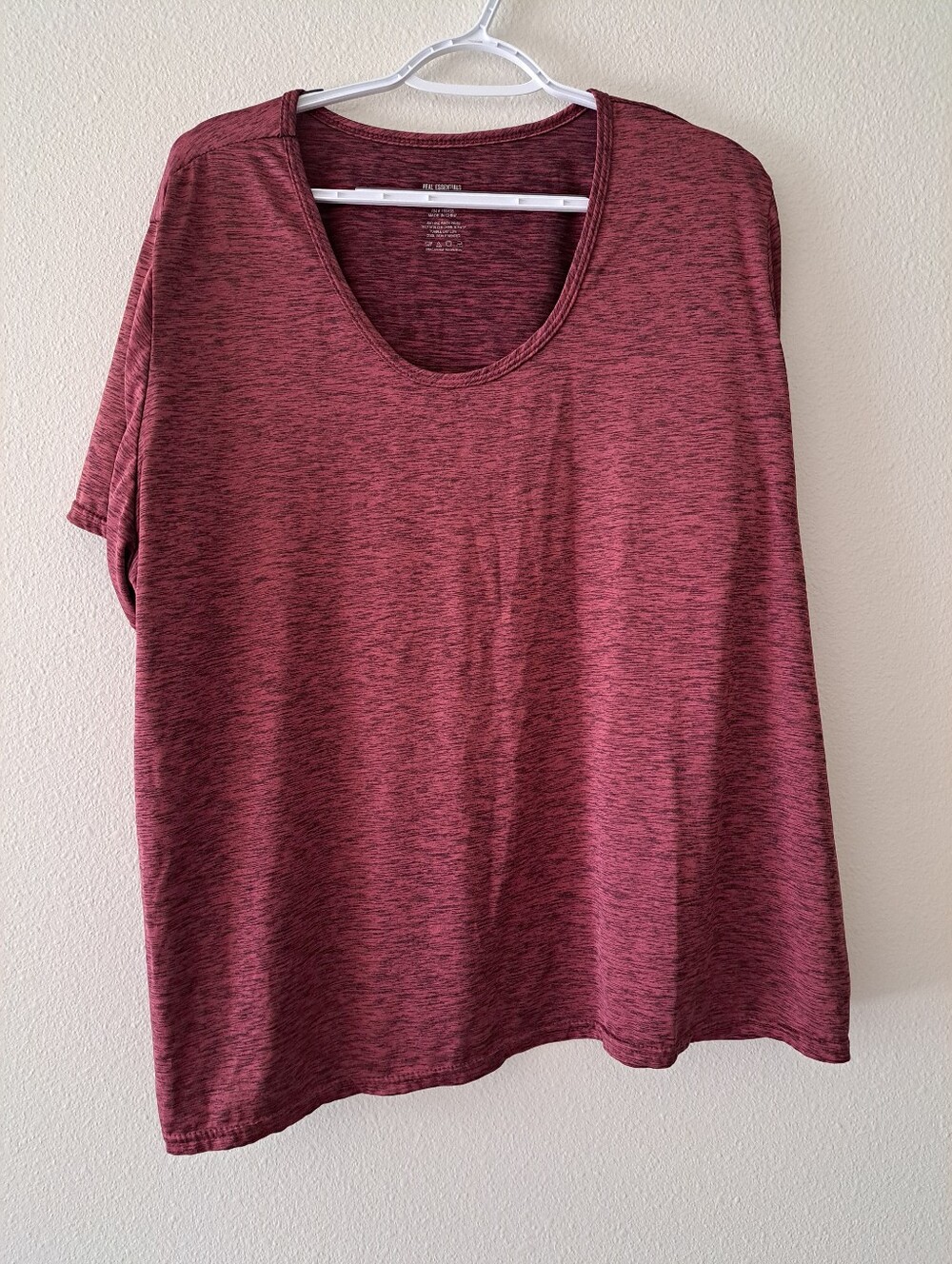 Essentials Womens Marled Burgundy Sweater - 3X